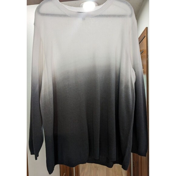 Lane Bryant Woman's Ombre Long Sleeve White & Black Knit Sweater Size 22/24 - Picture 2 of 8